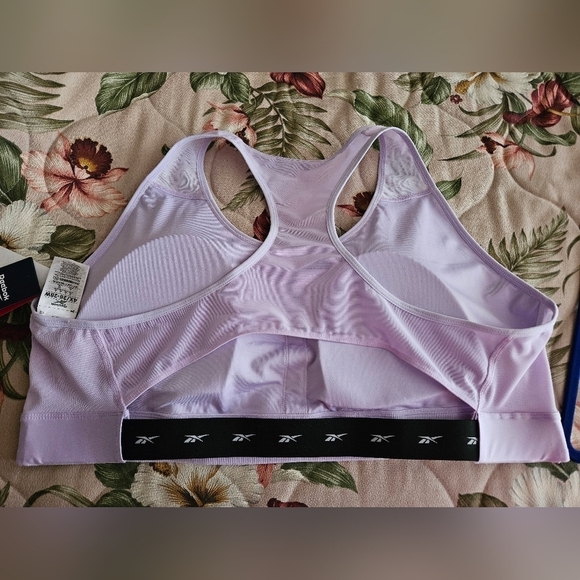 #228 REEBOK LUX RACER SPORTS BRA W/LOGO ON FRONT/LILIAC COLOR/SZ. 4X - Picture 2 of 10